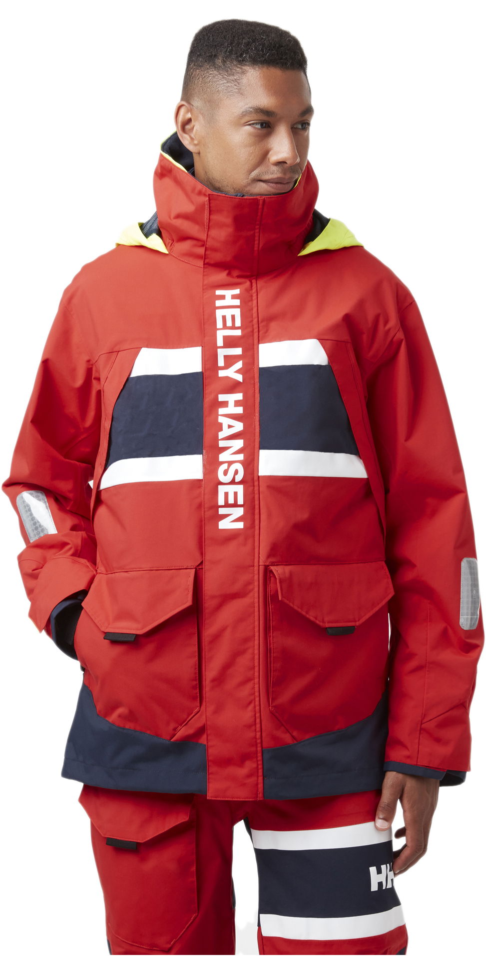 2021 Helly Hansen Mens Salt Coastal Jacket 30221 Alert Red Sailing Sailing Watersports Outlet